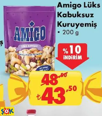 AMİGO LÜKS KABUKSUZ KURUYEMİŞ AMİGO LÜKS KABUKSUZ KURUYEMİŞ